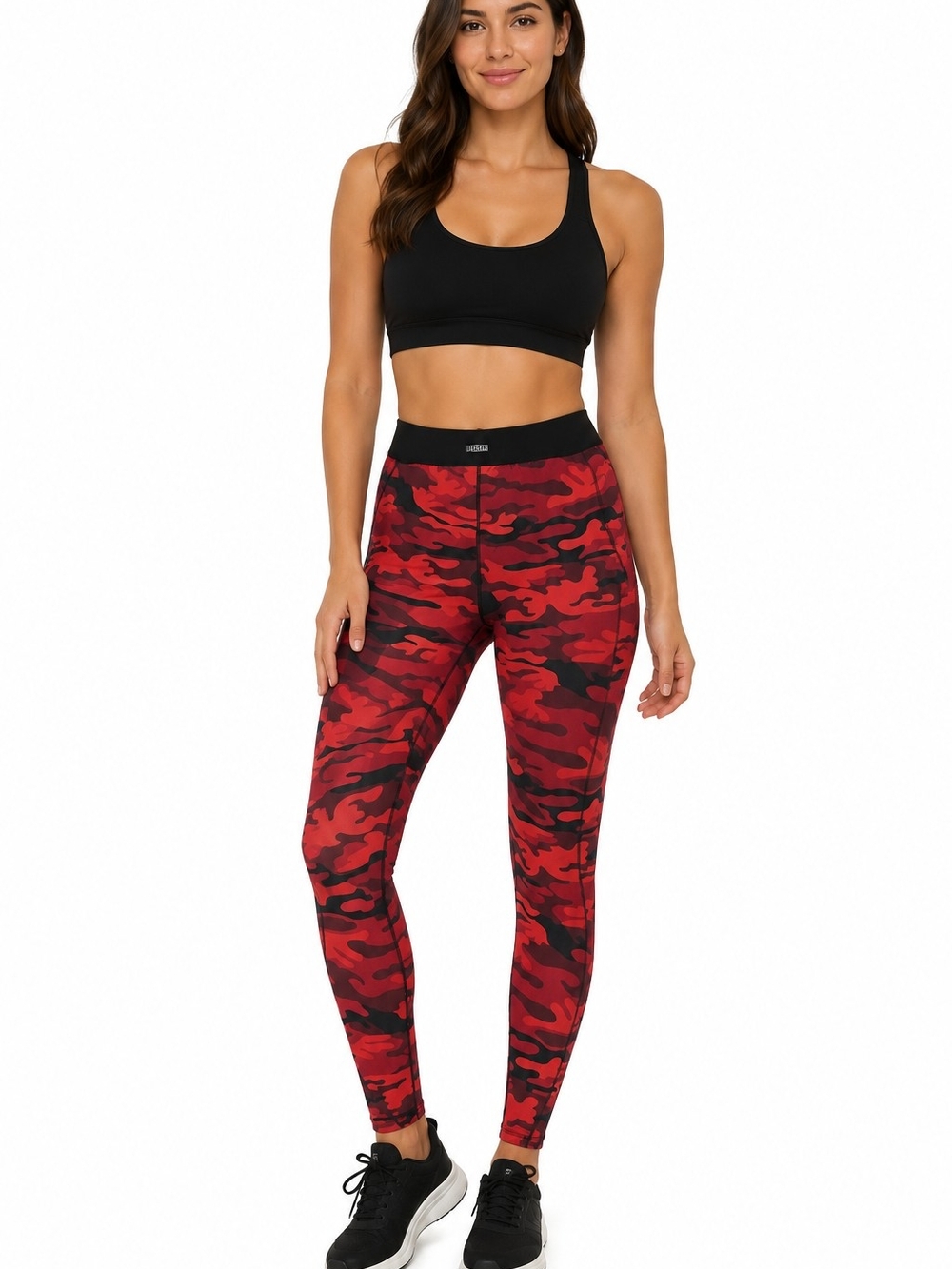 Drskin Skin Red & Black Camo High-Waist Leggings Women's L